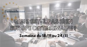 Actualités de la semaine 18 - 24.11